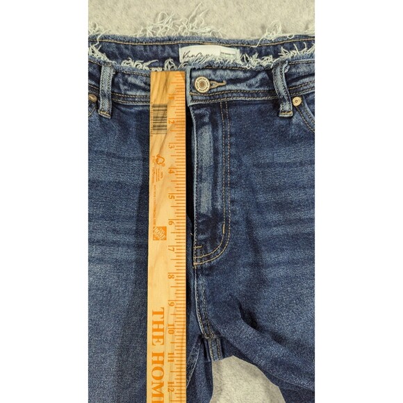 Kancan Women Jeans Size 30 High Rise Rolled Hem Boyfriend Distressed Stretch - Picture 9 of 12